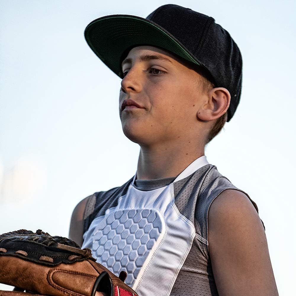 Youth Sports Chest Protector Compression Shirt (Hex Padded)