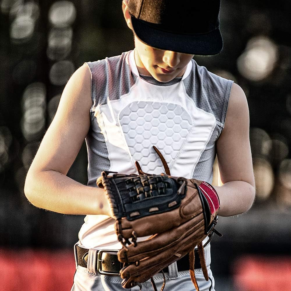 Youth Sports Chest Protector Compression Shirt (Hex Padded)